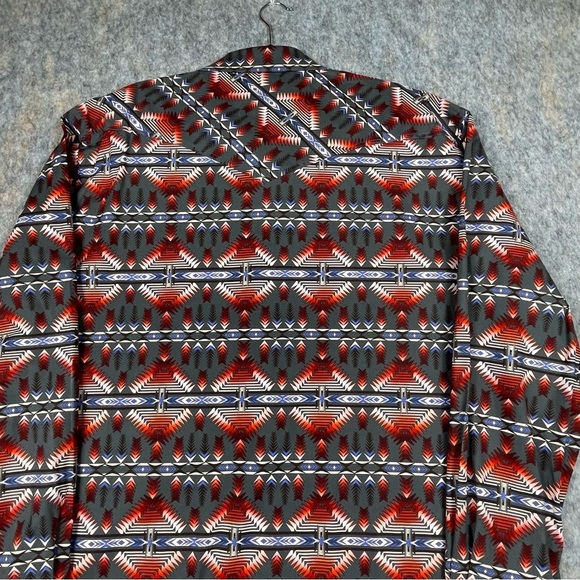 Rock & Roll Denim Southwestern Print Long Sleeve Snap Stretch Western Shirt  2XL - Picture 12 of 16